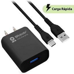 Cargador de pared USB Brobotix 6001561 5V 2.1A + cable USB-C