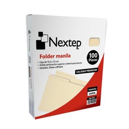Folder manila Nextep NE-010 tamaño carta 100 piezas