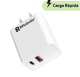 Cargador USB BROBOTIX 6005552 38W dual USB-A USB-C blanco