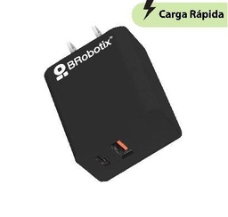 Cargador USB BROBOTIX 6005569 38W dual USB-A USB-C negro