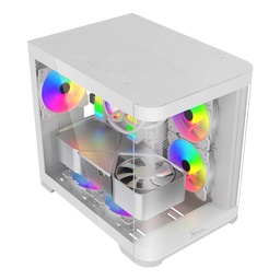 Gabinete gamer Xzeal XZGAMC3W M-ATX/ITX 3 ventiladores RGB