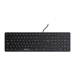 Teclado Quaroni TAQ01 alámbrico USB 104 teclas negro