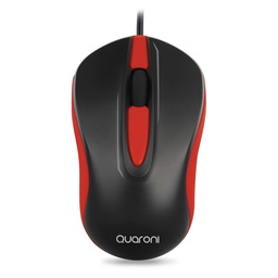 Mouse óptico Quaroni MAQ01R alámbrico 1200 DPI rojo