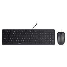 Kit teclado y mouse Quaroni KAQ01 alámbrico negro