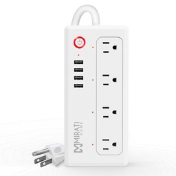 Multicontacto inteligente Mirati MCUS1 WiFi 4 tomas 4 USB