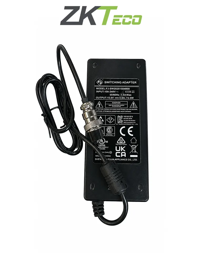 Fuente de poder ZKTeco D4330IP65PADAPTER para arco detector