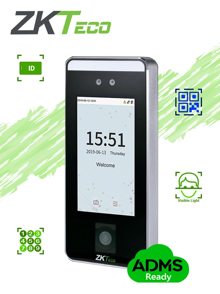 Terminal acceso facial ZKTeco SpeedFace-V5L[QR] 6000 rostros