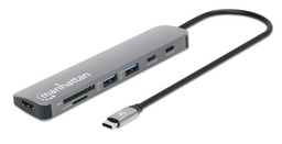 Docking station USB-C Manhattan 190442 7 en 1 HDMI 4K