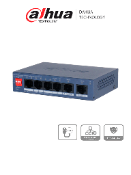 Switch PoE Dahua DH-CS4006-4ET2GT-36 6 puertos 36 W