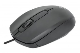 Mouse óptico alámbrico Manhattan 190190 USB 1000 dpi negro