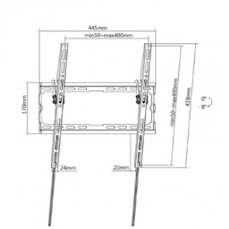 Soporte de pared para TV Manhattan 462402 inclinable 32-70"