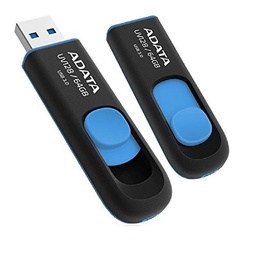 Memoria USB ADATA UV128 64GB USB 3.2 Gen1 negro y azul