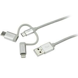 Cable USB 3 en 1 StarTech.com LTCUB1MGR 1 m trenzado