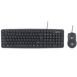 Kit teclado y mouse Manhattan 178464 alámbrico USB 1000 dpi