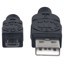 Cable USB 2.0 Manhattan 307161 A a Micro-B 1 m negro