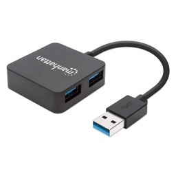 Hub USB 3.0 Manhattan 162296 mini 4 puertos USB-A 5 Gbps