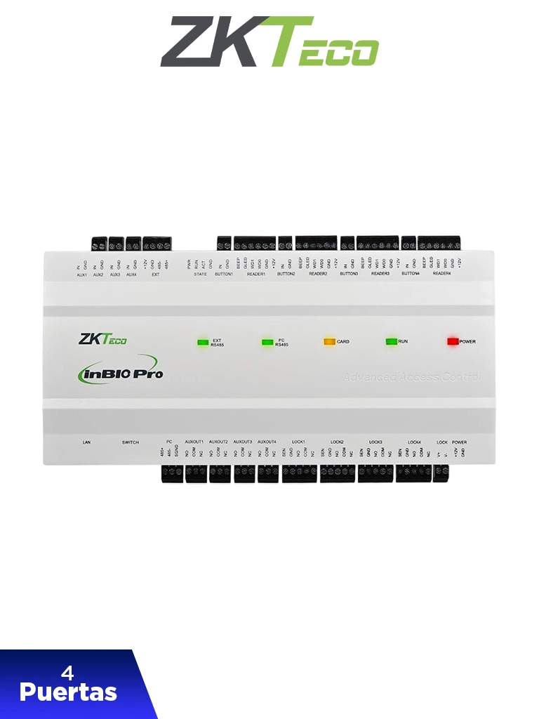 Controlador de acceso ZKTeco InBio460 Pro Plus 4 puertas