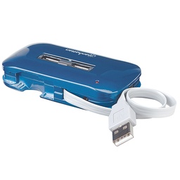 Hub USB 2.0 Manhattan 161039 7 puertos con fuente azul