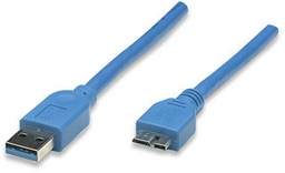Cable USB 3.0 Manhattan 325424 A a Micro-B 2 m azul