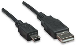 Cable USB 2.0 Manhattan 333375 A a Mini-B 1.8 m negro