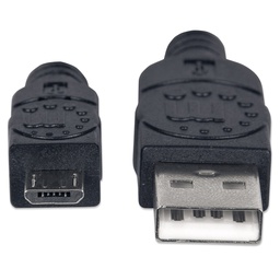 Cable USB 2.0 Manhattan 325677 A a Micro-B 0.5 m negro
