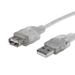 Cable extensión USB 2.0 Manhattan 340496 3 m plata