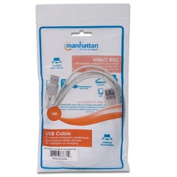 Cable extensión USB 2.0 Manhattan 336314 1.8 m plata