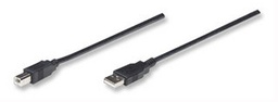 Cable USB 2.0 Manhattan 333382 A a B 3 m negro