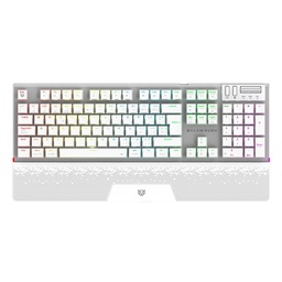 Teclado gamer Balam Rush GK9791 inalámbrico RGB blanco