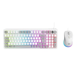 Kit teclado y mouse gaming Balam Rush KG515 RGB blanco