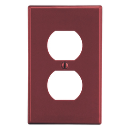 Placa de pared Hubbell P8R dúplex termoplástica roja