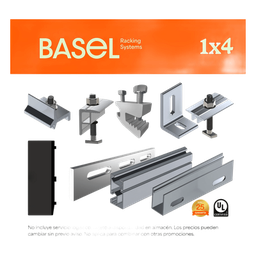 Kit de montaje solar BASEL KITBASEL1X4 techo plano 4 módulos