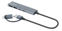Hub USB 3.2 Manhattan 181075 2 USB-A y 2 USB-C 5 Gbps