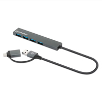 Hub USB Manhattan 181006 4 puertos USB-A 3.2 Gen 1 USB-C