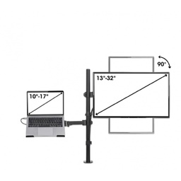 Soporte escritorio monitor+laptop Manhattan 462136 13-32"