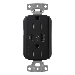 Tomacorriente USB-A/C Lutron SCR15ACTRMN 15 A 55 W PD
