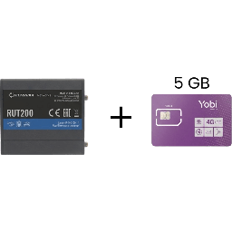 Kit router celular Teltonika RUT200 4G LTE con SIM 5 GB/mes