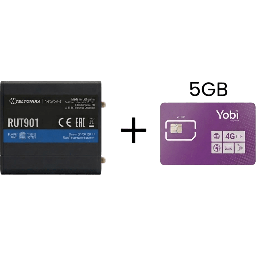 Kit router celular Teltonika RUT901 con SIM Yobi 5 GB/mes
