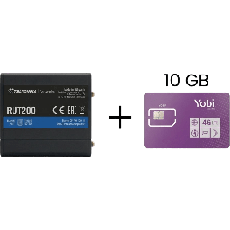 Kit router celular Teltonika RUT200 y SIM de 10 GB al mes