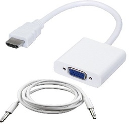 Convertidor HDMI a VGA Brobotix 110964B con audio blanco