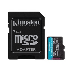 MicroSD Kingston Canvas Go! Plus 64GB UHS-I U3 V30 A2