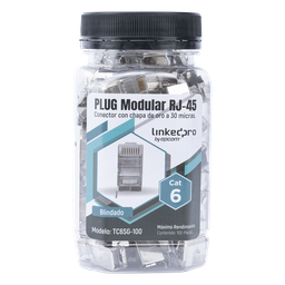 Plug RJ45 Cat6 blindado LinkedPro TC6SG-100 pin de tierra