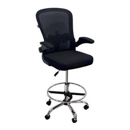 Silla de oficina alta Nextep NE-651N con reposapiés negra