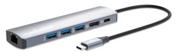 Docking station USB-C Manhattan 153959 6 en 1 HDMI 4K