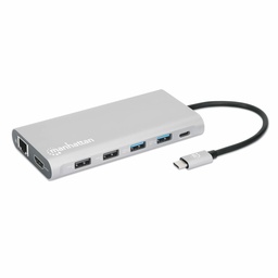 Docking station USB-C Manhattan 130660 12 en 1 triple HDMI