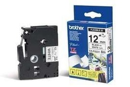 Cinta etiquetas flexible Brother TZe-FX231 12mm negro/blanco