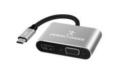 Adaptador USB-C a HDMI y VGA Perfect Choice PC-101284 4K