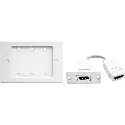 Placa de pared HDMI Kramer FRAME1G/WH(W) 1 gang metálica blanca