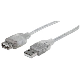 Cable extensión USB 2.0 Manhattan 340502 4.5 m plata