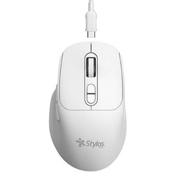 Mouse inalámbrico Stylos STPMOI8W 600 DPI 6 botones blanco
